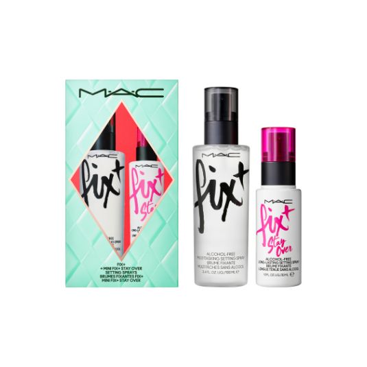 MAC SET MAQUILLAJE SELLADOR Y BRUMA DE MAQUILLAJE ROSTRO FIX + STAY OVER HOLIDAY